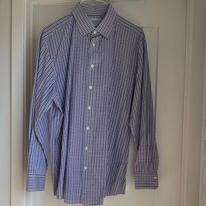 Charles Tyrwhitt Blue and White Checkered Shirt